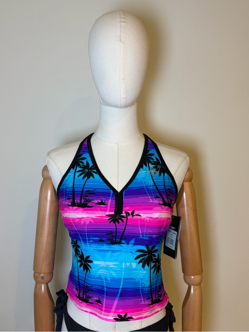 NWT Gerry Palm Tree Sunset Tankini Top - Size 14